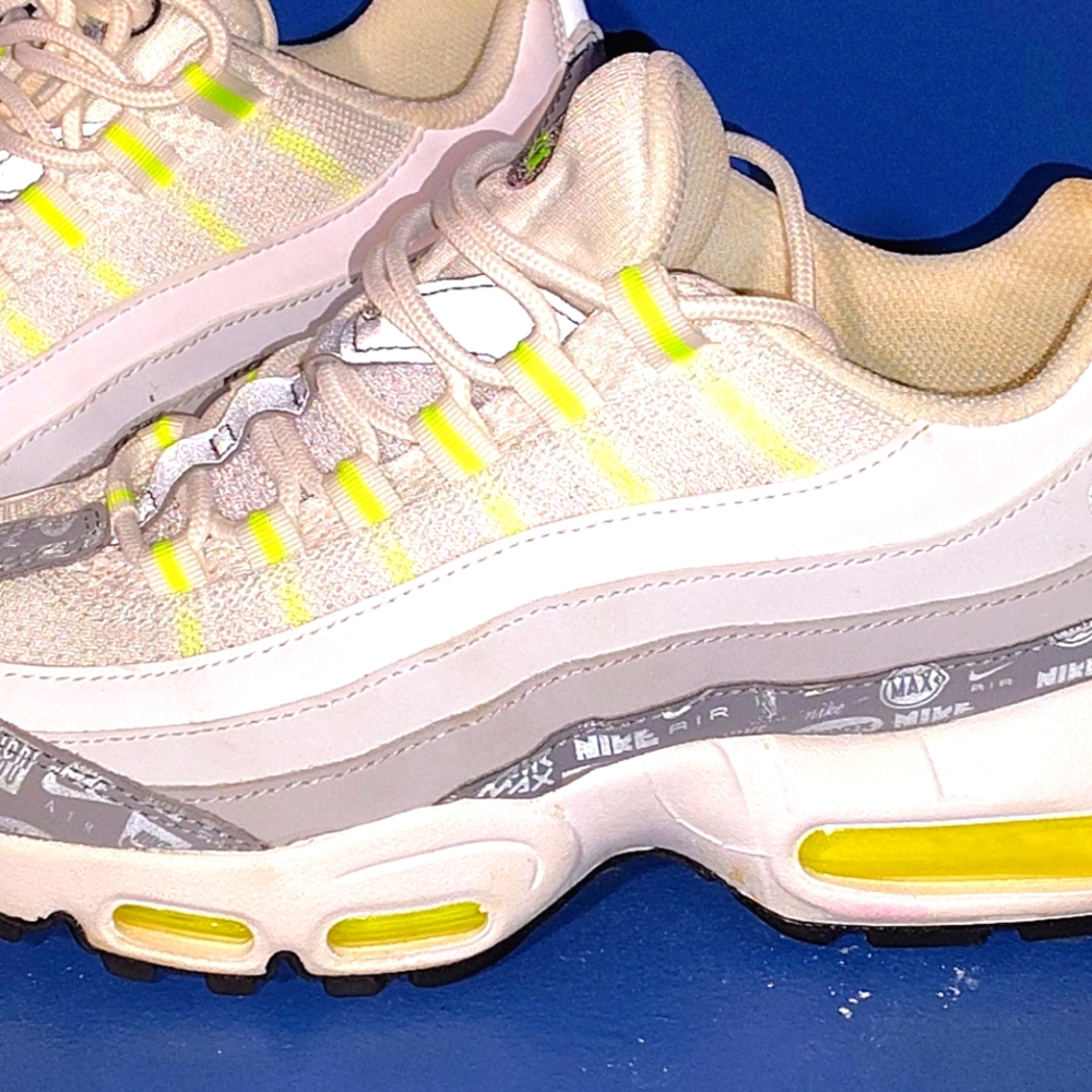 Nike White and Yellow Sneakers with Modern Design